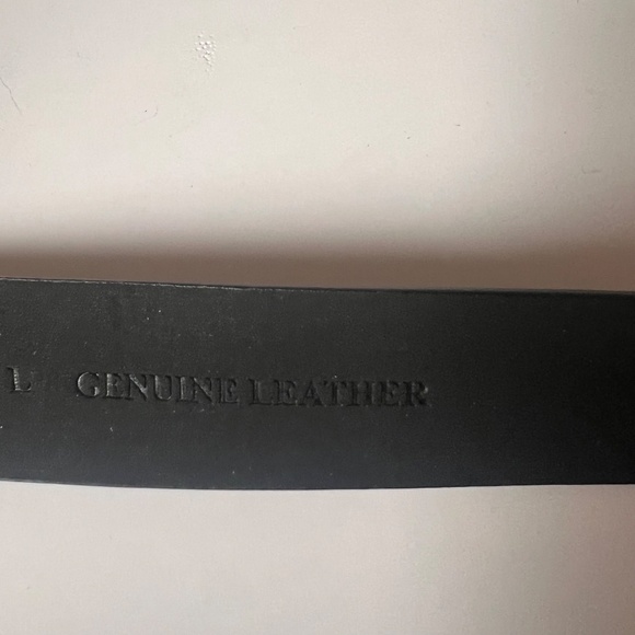 AllSaints Genuine Leather Belt Black Textured Silver Buckle Size Large Italy main image 5